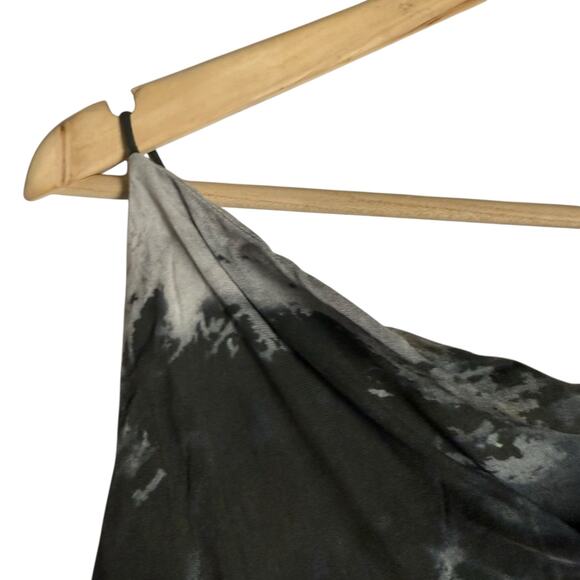 Samsoe Applesi Dark Blue Moody Tie Dye Cowl Neck Long Viscose Slip Dress S - Picture 9 of 14